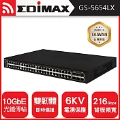 EDIMAX 訊舟 臺灣製 54埠Gigabit智慧型網路管理交換器(含6埠 10 Gigabit SFP+傳輸埠)