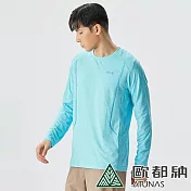 【ATUNAS 歐都納】男款抑菌抗臭長袖排汗T恤A1TSCC01M- 2XL 海藍