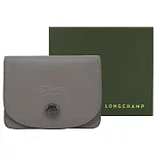 LONGCHAMP LE PLIAGE XTRA系列牛皮翻蓋名片夾 斑鳩灰