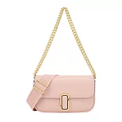 MARC JACOBS THE J MARC 光滑皮革翻蓋鏈帶斜背/肩揹包-迷你/ 玫瑰粉