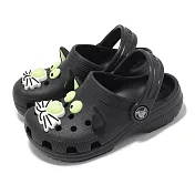 Crocs 洞洞鞋 Classic Glow Black Cat Clog T 童鞋 小童 夜光黑貓 克駱格 黑 210197001