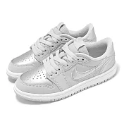 Nike 休閒鞋 Air Jordan 1 Retro Low OG PS 中童 白 銀 小朋友 AJ1 FQ5436-002