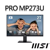 msi微星 PRO MP273U 27吋 螢幕 (27＂/3840x2160/16:9/60Hz/喇叭)