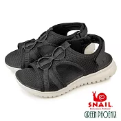 【SNAIL蝸牛】女 女大尺碼 涼鞋 網布 厚底 超輕量 透氣 彈力 EU39 黑色