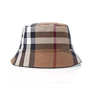 BURBERRY 經典格紋帆布漁夫帽(深棕) S