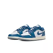 NIKE AIR JORDAN 1 LOW SE (GS) 中大童 女籃球鞋-白藍-FN9137141 US3.5 白色