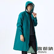 【ATUNAS 歐都納】中性款遊我罩你長版防護雨衣外套A6GA2208N- XL 湖綠