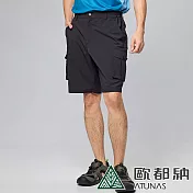 【ATUNAS 歐都納】男款彈性五分褲A1PA2411M- XL 黑