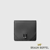 【BRAUN BUFFEL 德國小金牛】台灣總代理 阿莉亞 7卡兩折短夾-黑色/BF843-403-BK