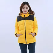 【遊遍天下】女款極暖防潑水防風保暖羽絨外套GJ22048(M-5L) XL 黃色