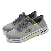 Skechers 休閒鞋 Go Walk Arch Fit 2 Slip-Ins 男鞋 灰 套入式 緩衝 健走鞋 216604GYLM