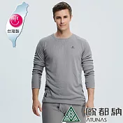 【ATUNAS 歐都納】男款魔力升溫圓領保暖長袖內著A1UCBB01M- 2XL 灰