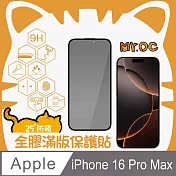 Mr.OC iPhone16 Pro Max 25°防窺全膠滿版防塵網保護貼-黑