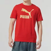 PUMA 男女 流行系列Golden Sprint短袖T恤(N)-62582411 S 紅色