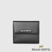 【BRAUN BUFFEL 德國小金牛】台灣總代理 薇拉-A 8卡兩折短夾-黑色/BF850-404-BK