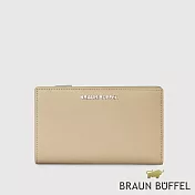 【BRAUN BUFFEL 德國小金牛】台灣總代理 薇拉-A 11卡兩折中夾-奶茶棕/BF850-502-SVM