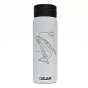 【美國 CamelBak】海洋質感生活-750ml不鏽鋼保溫瓶(保冰) 經典白-鯨魚