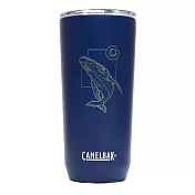 【美國 CamelBak】海洋質感生活-600ml不鏽鋼保溫瓶(保冰) 海軍藍-鯨魚