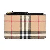 BURBERRY Vintage 經典格紋零錢鑰匙包 卡其