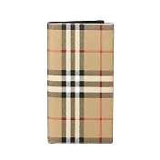 BURBERRY Vintage check 經典格紋對開長夾 卡其