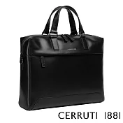 【Cerruti 1881】限量2折 義大利頂級小牛皮公事包/斜背包 全新專櫃展示品 (黑色 CECA06762M)