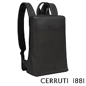 【Cerruti 1881】限量2折 義大利頂級小牛皮後揹包 全新專櫃展示品 (黑色 CEZA06822M)