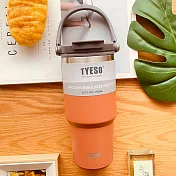 【TYESO】304不銹鋼手提保溫杯隨行杯 750ml(保溫杯/咖啡杯/保溫瓶/冰霸保冰杯) 橙色