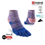 injinji 女 Trail野跑避震吸排五趾短襪 M-L 蘭花