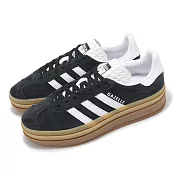 adidas 休閒鞋 Gazelle Bold W 女鞋 黑 白 厚底 增高 復古 麂皮 拼接 愛迪達 IE0876