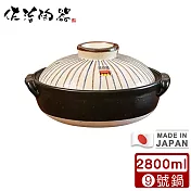 【日本佐治陶器】日本製吳須十草系列9號土鍋/湯鍋 2800ML