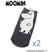 【日本MOOMIN】嚕嚕米系列 MOOMIN 嚕嚕米軟萌造型襪 大嚕嚕深灰藍色 兩入優惠組