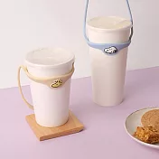 Peanuts史努比矽膠飲料杯套 -側臉(藍)