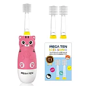 VIVATEC-MEGA TEN 360兒童電動牙刷(含機身1組+刷頭3入) 粉貓