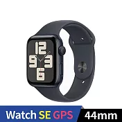 Apple Watch SE 2024 GPS 44mm 鋁金屬錶殼運動錶帶 (午夜色+午夜色運動錶帶ML)