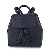 Tory Burch 流蘇翻蓋皮革後揹包-黑色 黑