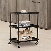 Homelike 喜家居鋼製三層置物推車(2415) 午夜黑