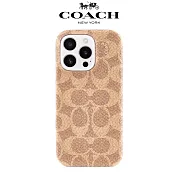 【COACH】iPhone 16 系列 精品 真皮 手機殼 保護殼 卡其經典大C IPHONE16