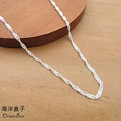 2g。2mm寬16吋40cm。粗厚水波龍蝦扣頭足銀999純銀單鍊.項鍊.單戴鍊 16吋40cm