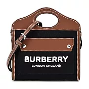 BURBERRY  Horseferry帆布Pocket手提/斜背包(迷你) 黑色