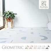Playzu 臺灣製環保無毒歐美設計幾何系列防水巧拼地墊62cm(6片組) 藍莓優格(藍)