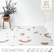 Playzu 臺灣製環保無毒歐美設計幾何系列防水巧拼地墊62cm(6片組) 可可泡芙(藕咖)