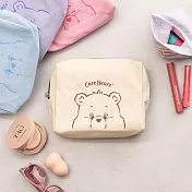 彩虹熊 帆布收納包 CareBears 化妝包 文具 旅行 愛心熊 棕色