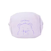 彩虹熊 帆布收納包  CareBears 化妝包 文具 旅行 愛心熊 紫色