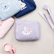 彩虹熊 帆布收納包 CareBears 化妝包 文具 旅行 愛心熊 中紫色