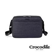 【Crocodile】鱷魚皮件 男生側揹包 橫式斜揹包推薦 可放10吋ipad 布配皮材質 Marvel 1.5系列 0104-07654 黑色