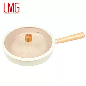 【U】【LMG】日式雪藏錘紋不沾平底鍋-28CM 象牙白