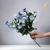 【Floral M】英式花園優雅藍小雛菊仿真花花材（1入組）