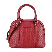 GUCCI 經典Guccissima壓紋LOGO手提/斜背迷你兩用包 紅色