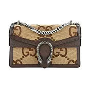 GUCCI Dionysus虎頭扣GGjumbo帆布手提/肩背包(小) 鳥木色