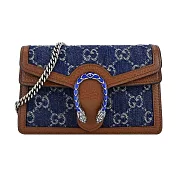 GUCCI 經典Dionysus系列GG Supreme帆布迷你酒神/斜背包 深藍